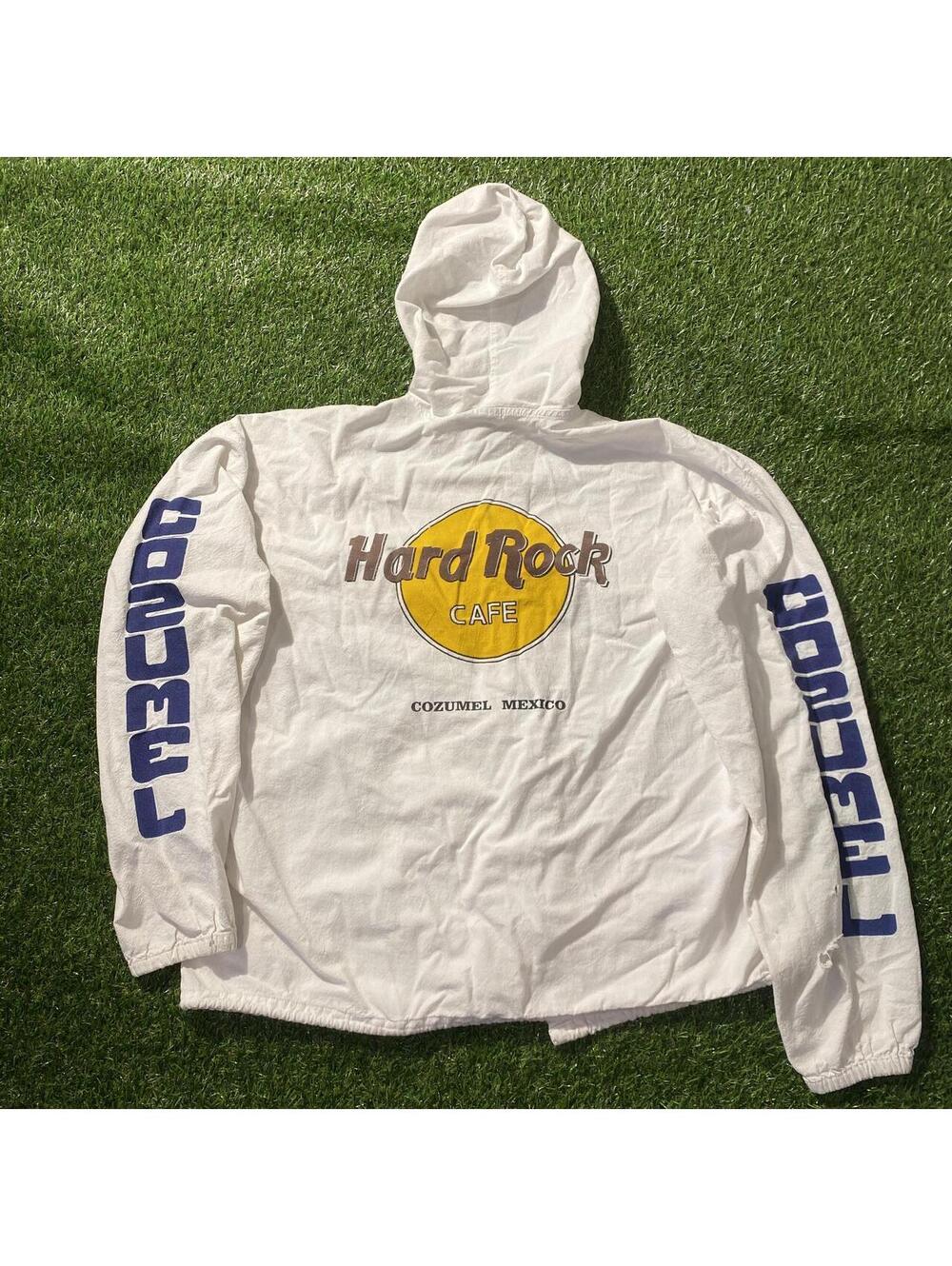 Vintage 90’s Hard Rock Cafe Cozumel Mexico  white windbreaker jacket